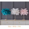 LINCWONZ White Ostrich Feather Lamp Modern Bedside Lamp, Bedroom Table
