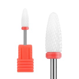 KADS Ceramic Nail Drill Bit 3/32" Long Bullet Nail Polisher Grinder For Manicure and Pedicure Nail Drill Machine Tool of Nail Work (Fine)