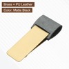 PATIKIL Pen Loop for Notebook, Brass Book Clip with Leather