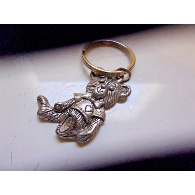 Unbranded 1996 Lead Free Pewter TEDDY BEAR KEY CHAIN NEW