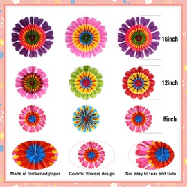 Outus Sunflower Hanging Paper Fans Decoration Bee Sunflower Classroom Decoration Bulletin Boards Flower Ceiling Wall Garland for Spring Sunflower Party Wedding Baby Shower(9 Pcs, Spring Flower)