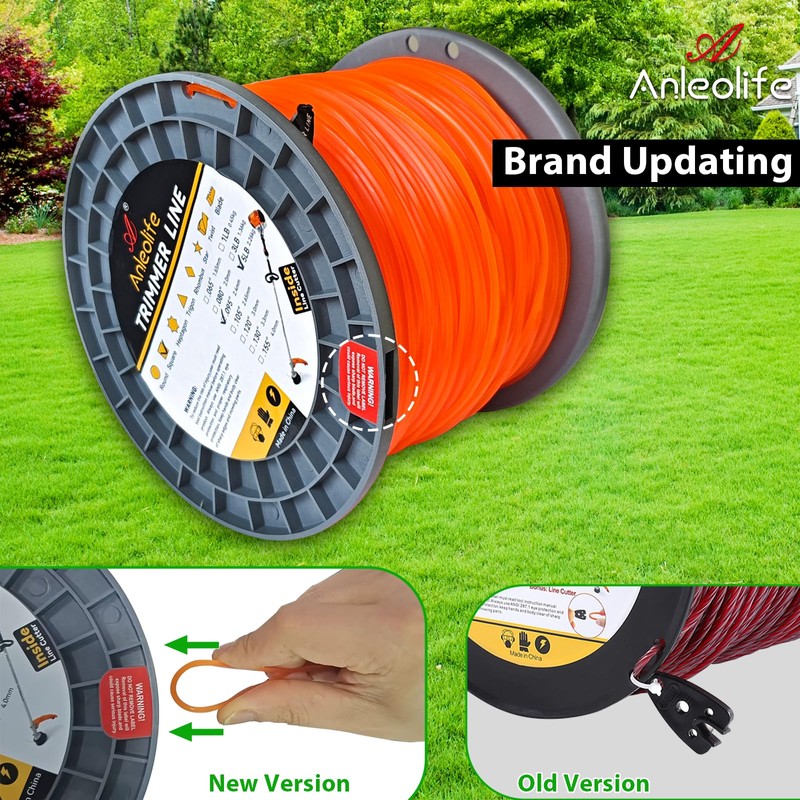 A ANLEOLIFE 5-Pound Heavy Duty Square .155-Inch-by-442-ft String Trimmer Line