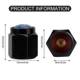 Buyidec Beautiful Peacock Art Tire Valve Stem Caps Aluminum Black Stem Tire Valve Caps Universal Stem Covers for Cars SUVs Trucks Bikes Motorcycles Bicycles (4 Pack)