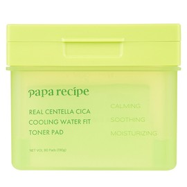 Papa Recipe Real Centella Cica Cooling Water Fit Toner Pad 190g, 1 piece, 80 sheets / 파파레서피 리얼 센텔라 시카 쿨링 워터 핏 토너패드 190g, 1개, 80매입