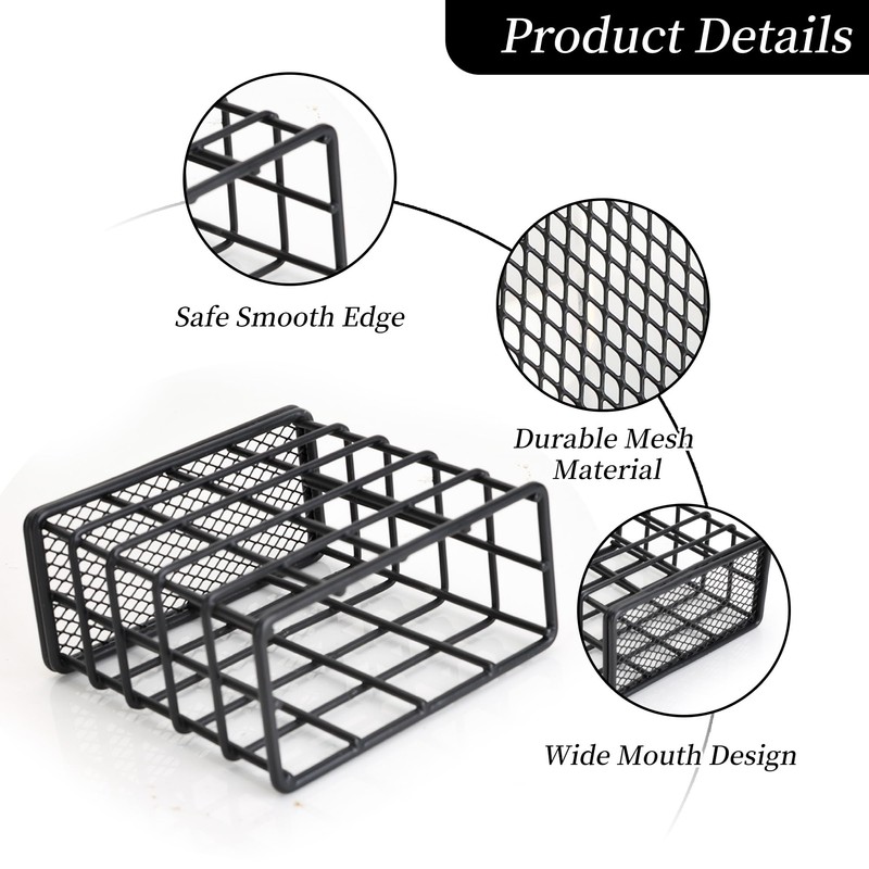 Metal Pencil Holder for Desk, 2 Pack Pen Storage Organizers