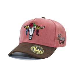 PIALES. Viejo Oeste, Gorra 5 Paneles Estilo Gamuza, Unisex para Adulto. (Rosa)