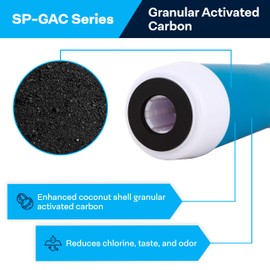 SpiroPure SP-GAC-10 10x2.5 20 Micron Coconut Shell Granular Activated Carbon (GAC) Water Filter Cartridge GAC-10 155109-43 (Case of 12)