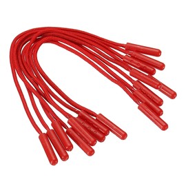 PATIKIL Zipper Pulls Extension Handle Cord, 15 Pack Finger Use Plastic Curve Puller Tab Tag Extender for Luggage Backpacks, Red