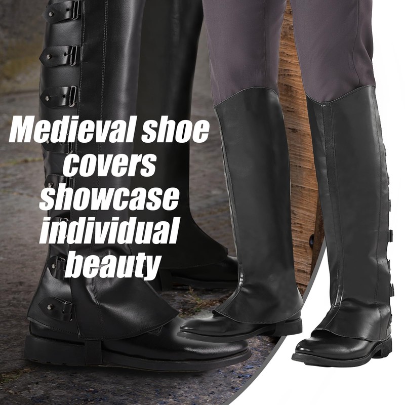 AGDGV Pirate Boot Covers - Faux Leather Steampunk Renaissance Costume