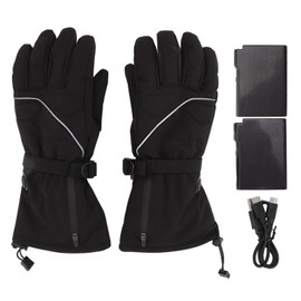 Electric Heated Gloves Battery Powered Heating Thermal Gloves Rechargeable Winter Warm Skiing Gloves for Men Women XL