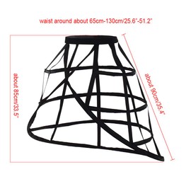 Pannier Petticoat Women Victorian Bustle Cages Hoop Skirt Cage Skirt for Women (Victorian Black 4 Hoops)