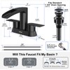 Bathroom Sink Faucet for 3 Hole, Hurran 4 Inch Bathroom