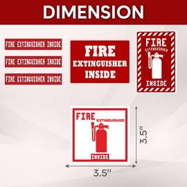 Pack 12 Pcs Fire Warning Signs Extinguisher Inside Sticker for House Indoor Outdoor Business Store Window Caution Labels Bumper Stickers Removable Vinyl Decals Home Accessories