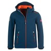 Trollkids Trollfjord children's softshell jacket (Trollfjord) - Mystical Blue/Orange Plain,
