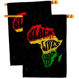 Black Lives Matter Cant Breathe BLM House Flag 2 pcs Pack Support Cause Anti Racism Revolution Movement Equality Social Decoration Banner Small Garden Yard Gift Double-Sided, 28" x 40", Thick Fabric