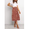 MEROKEETY Women's Boho Leopard Print Skirt Pleated A-Line Swing Midi