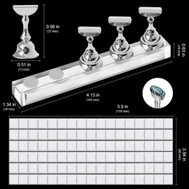 Kalolary - Juego de 2 soportes de acrílico para manicura con 102 unidades, color blanco reutilizable, soporte magnético para uñas (plata)