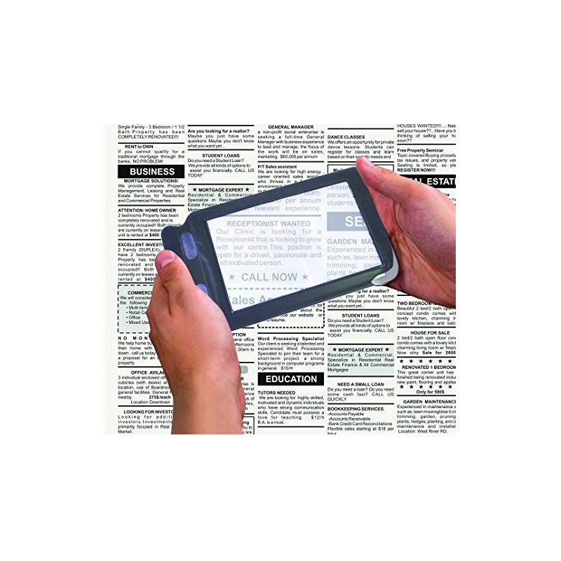 Aidapt Large Area Easy Hold Flat Sheet Magnifier with 2X