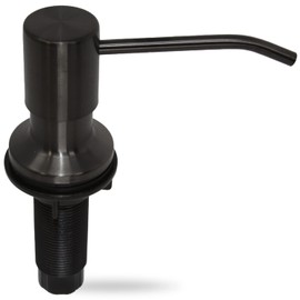 Soap Dispenser for Kitchen Sink, Stainless Steel (Black Stainless Steel), Refill from The Top, Built-in for Counter Top, Fits 1 to 1.4 inch Hole
