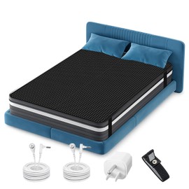 Grounding Mat for Bed Conductive Carbon Fiber PU Leather Earth Connected Bed Mat with Grounding Plug Adapter,Cords,Bracelet (54x78 Inch)