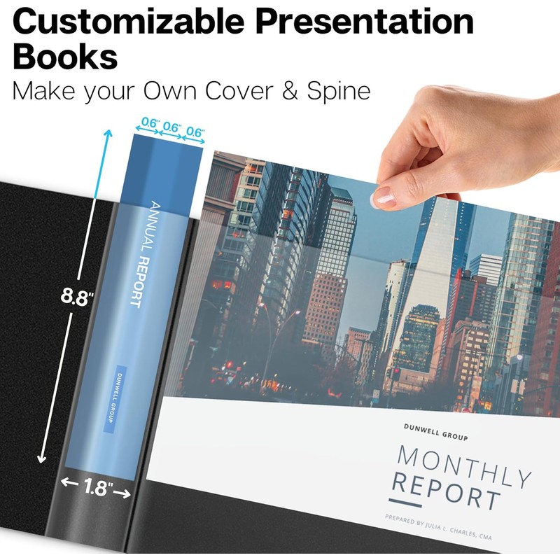 Dunwell 8.5x11 Portfolio Binder (Horizontal), Plastic Presentation Book, 24 Pockets