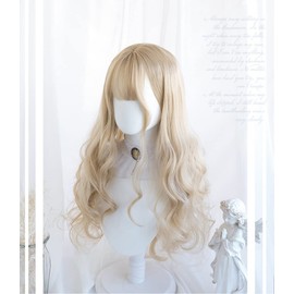 Sizuuenn Women's Lolita Long Hair Twin Tails Klim Gold Wig, Cute, Midsummer, Heat Resistant Wig, High Temperature Hair Yarn, Cosplay Wig, Dedicated Network, For Events, School Festivals, Cultural Festivals, Photography, Disguise