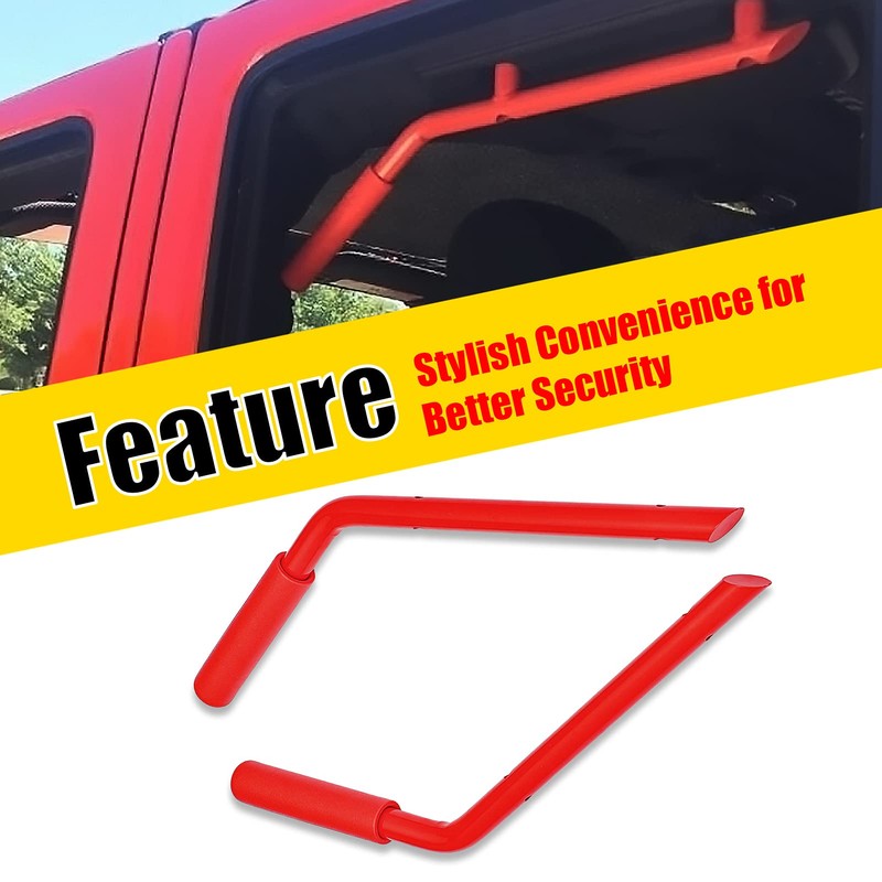 WSays Aluminum Front and Rear Grab Bar Handle Grip Set