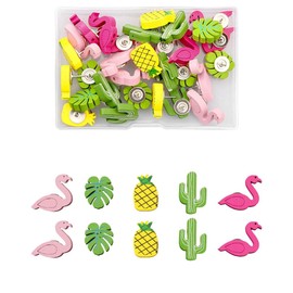 30pcs Cute Flamingo, Pineapple & Cactus Push Pins,Decorative Drawing Pins for Photos, Maps & Bulletin Boards - by Jagowa