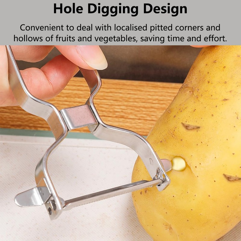 2Pcs Kitchen Speed Peeler, Stainless Steel Y-Shaped Potato/Vegetable/Fruit Peeler with