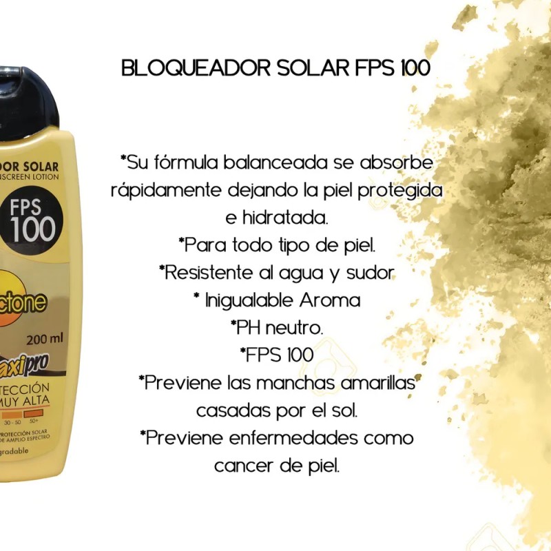 Bloqueador Solar Fps 100 Maxipro Protectone 200 Ml Mayoreo