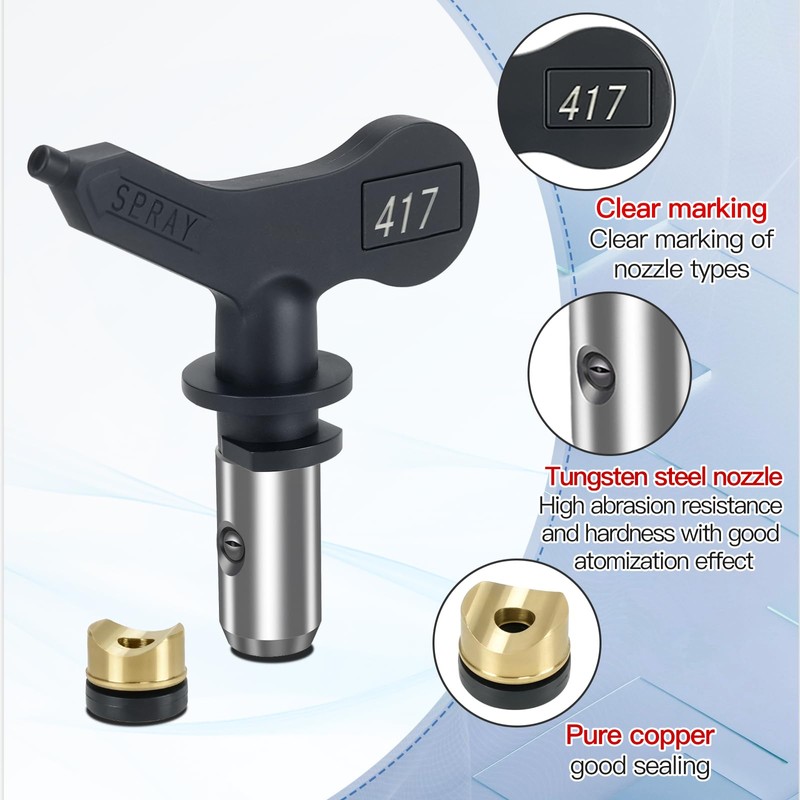 TUDUD Airless Spray Tips 6 Reversible Spray Nozzle Tips with