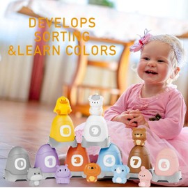 Viwulute Learning Toy Animals Toys Montessori 30 Pcs for 1 2 3 Year Old Toddlers Counting, Matching, Sorting Fine Motor Games, Christmas Birthday Gift for Baby Boys Girls Age 12-18 Months