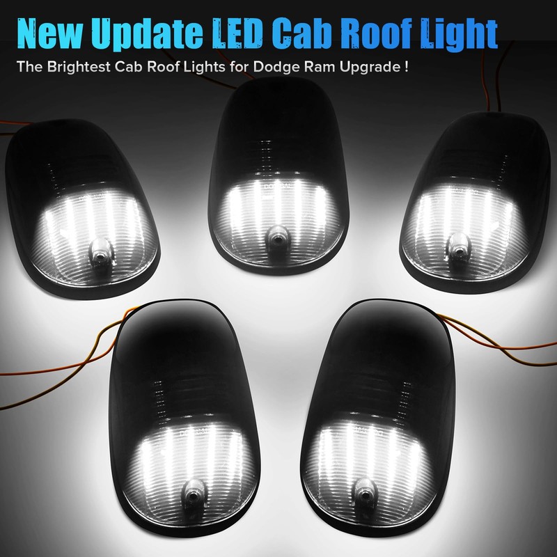 LUDARM LED Cab Roof Lights with Socket Wiring Harness Compatible