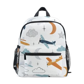 Mnsruu Airplanes Aircraft Scandinavian Style Toddler Backpack Preschool Rucksack Boys Girls Kids Kindergarten School Bag