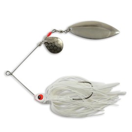 Northland Fishing Tackle Reed Runner Tandem Spin - Premium Spinner Baits for Freshwater - Lures for Bass, Pike, and Musky, White Shad, 3/8 Oz