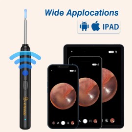 VITCOCO 1920P HD Ear Wax Removal Kit, WiFi Otoscope with 6 LED Lights & 8 Ear Spoons