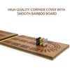 Travel Cribbage Board Game Leather & Solid Bambo-Wood Pocket Sized