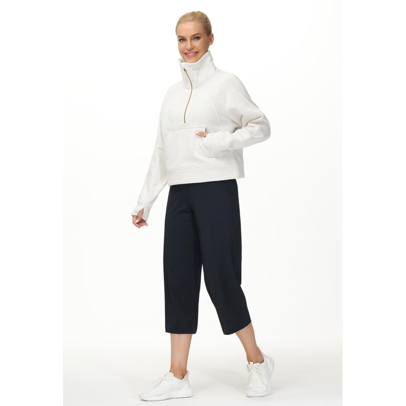 THE GYM PEOPLE Women's Half Zip Pullover Sweatshirt Fleece Stand