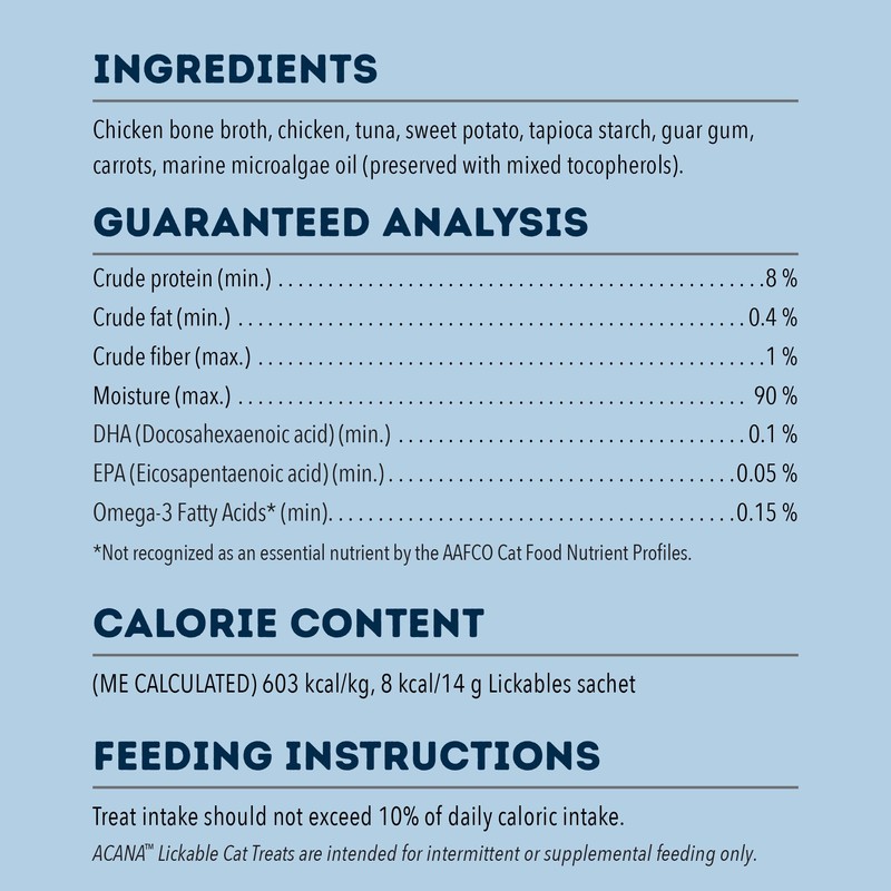 ACANA Lickables Chicken & Tuna Recipe, 2.5oz, 5 count