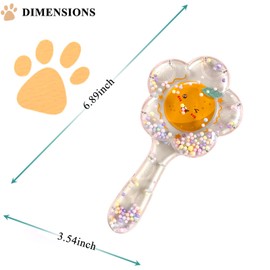 DEEUCHIS Soft Dog Brush for Small Dogs | Gentle Puppy Brush for Yorkies, Shih Tzus, Maltipoos & Maltese | Pet Hair Removal Brush with Soft Bristles | Dog Brush for Shedding (Pink Orange）