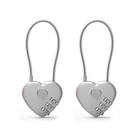 UP Security Premium Combo Lock, Combination Locks for Travel Security, Small Cable Lock for Backpack, Travel Security, Luggage, Suitcase, Bag, Anti-Theft, 3-Digit Password, No Keys (Silver+Silver)