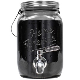 Willow & Everett Cold Brew Coffee & Iced-Tea Maker Pitcher, 2 L Glass Dispenser w/Metal Spigot & Mesh Filter Iced Coffee & Sun Tea Brewing System
