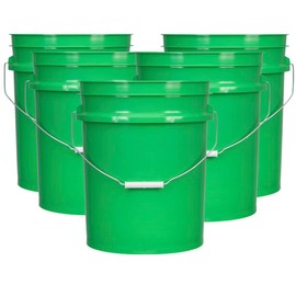 House Naturals 5 Gallon Premium HPDE Plastic Bucket - Made in USA Food Grade Storage Container, BPA Free All Purpose Pail (5, Green)