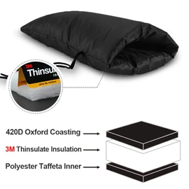 XL Outdoor Faucet Cover for Winter Freeze Protection, Reusable Fastening Tape Opening & String Tying System, Waterproof Insulated Spigot Cover Faucet Sock for Outdoor Faucet - Black 13” x 25"