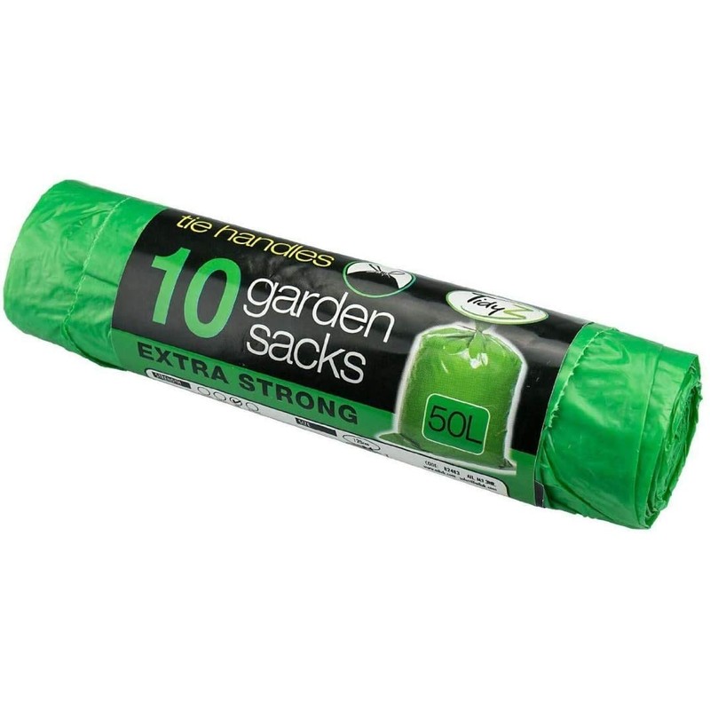 10 Heavy Duty Green Garden Refuse Sacks Bin Bags Ardale