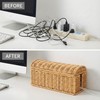 Large Rattan Cable Management Box, Decorative Large Power Strip and