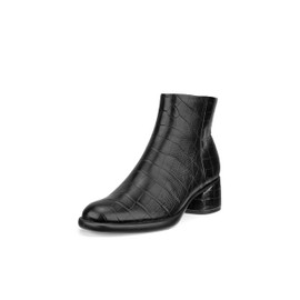 ECCO Women's Sculpted Luxury 35MM Ankle Boot, Black Reptile Print, 10-10.5