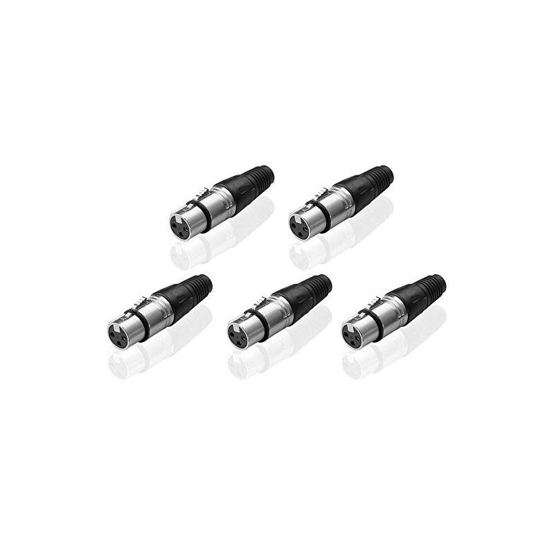 Sienoc 5 Pieces XLR 3 Pin Female Microphone Solder Type