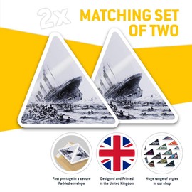 2 x Triangle Stickers 10cm - Sinking Titanic Ocean Liner Ship 1912 Laptop Tablet Luggage Scrapbook #46299
