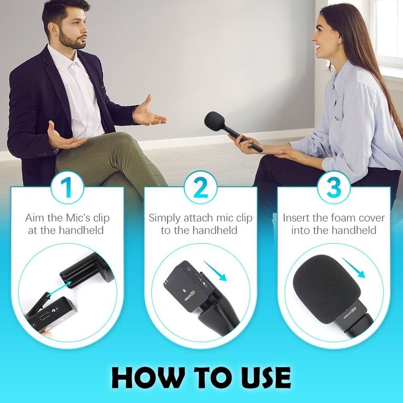 Jerilla Microphone Handle for DJI RODE Microphone Universal Interview Wireless